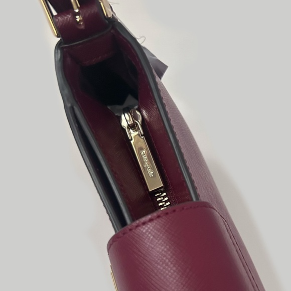 NEW ♠️ Kate Spade Reegan Botanical Embroidered Saffiano Shoulder Bag, Blackberry - Picture 6 of 9